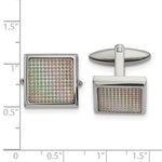 Load image into Gallery viewer, Stainless Steel Polished Rainbow Textured Square CufflinksSRC383