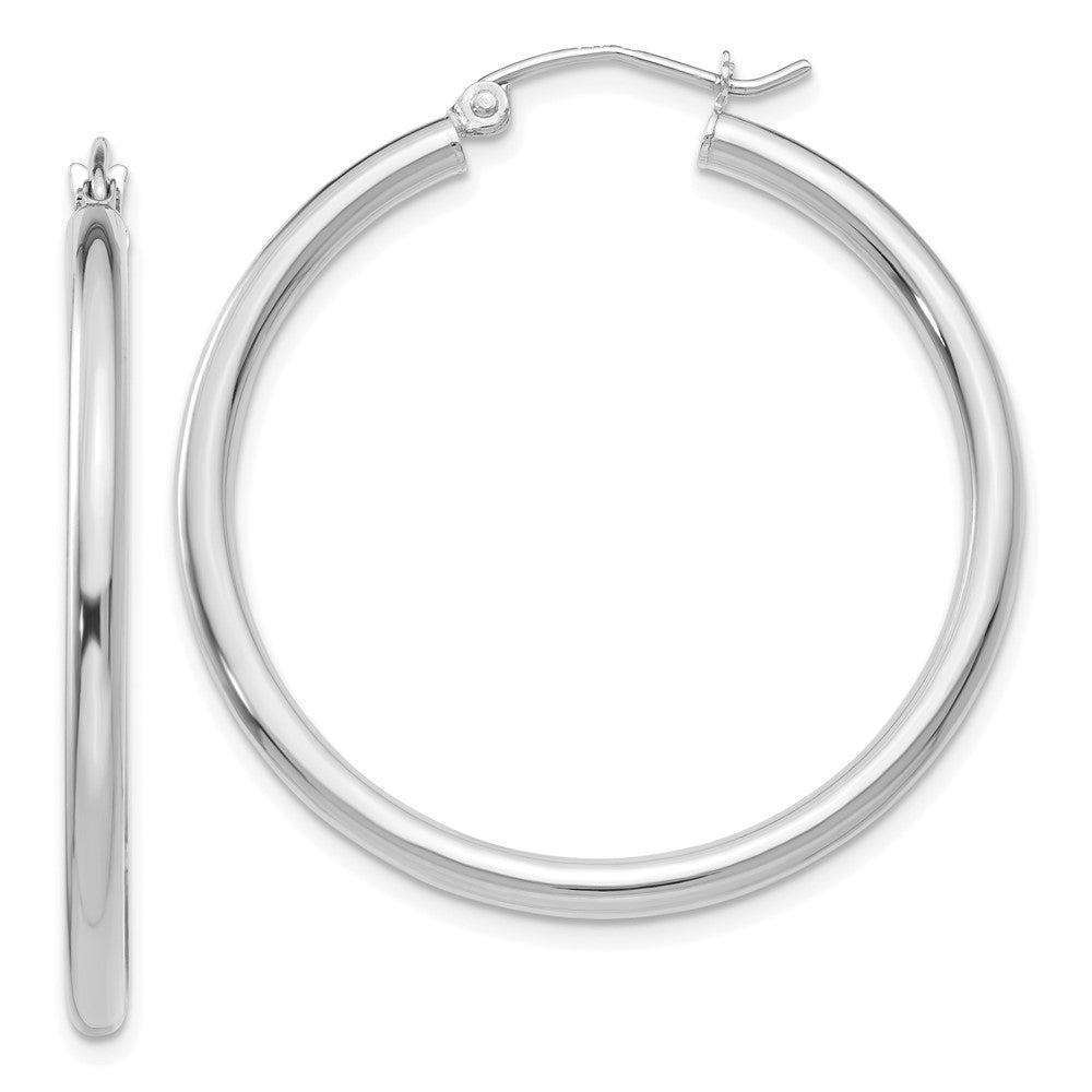 Leslie's 14k White Gold Polished 2.5mm Lightweight Tube Hoop EarringsLE2226W