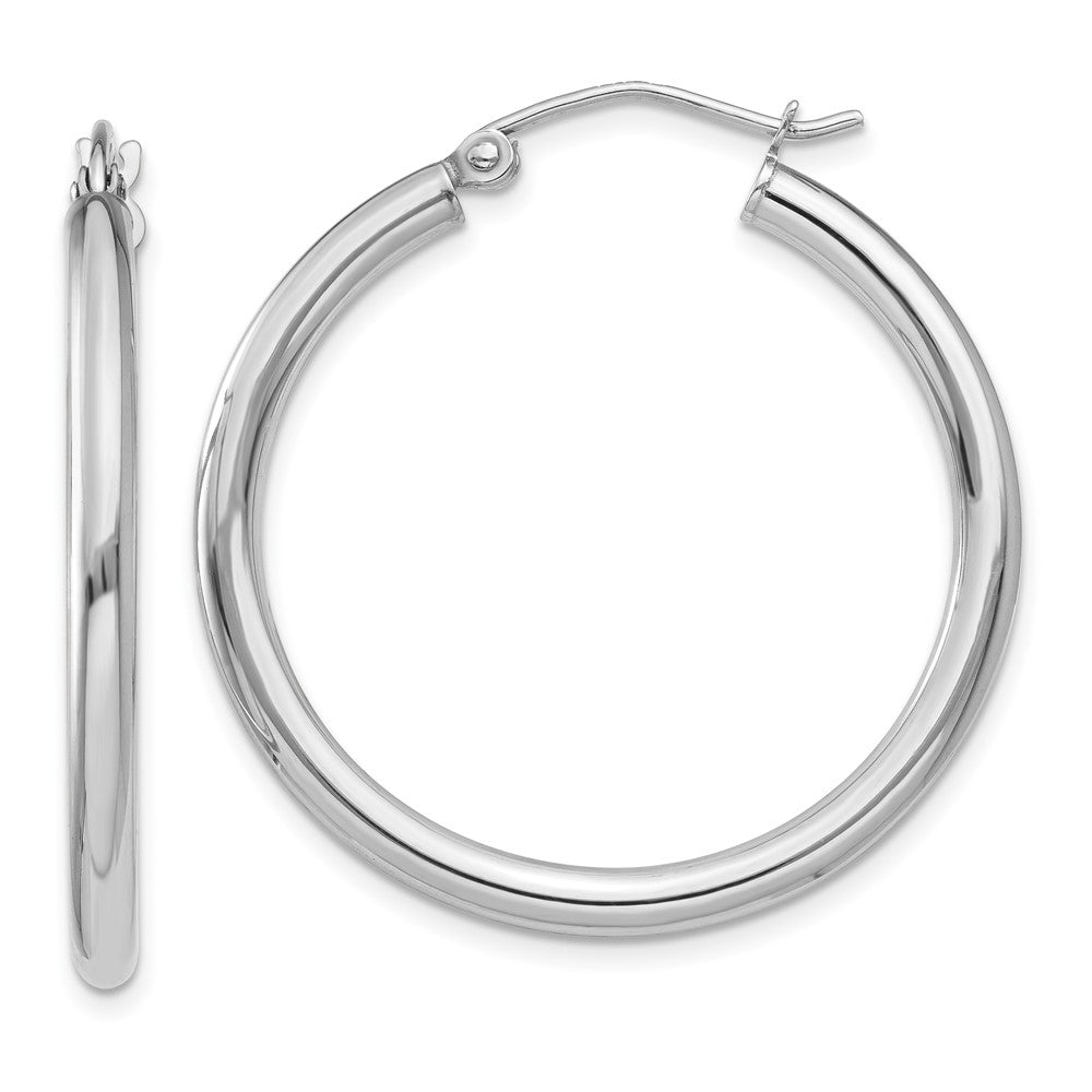 Leslie's 14k White Gold Polished 2.5mm Lightweight Tube Hoop EarringsLE2225W