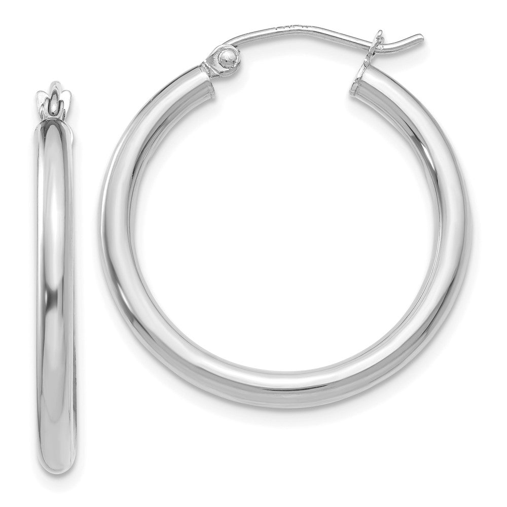Leslie's 14k White Gold Polished 2.5mm Lightweight Tube Hoop EarringsLE2224W