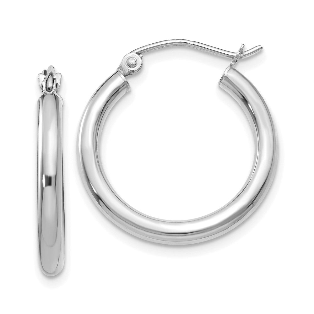 Leslie's 14k White Gold Polished 2.5mm Lightweight Tube Hoop EarringsLE2223W