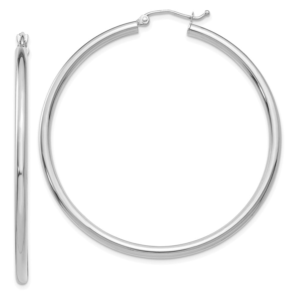 Leslie's 14k White Gold Polished 2.5mm Lightweight Tube Hoop EarringsLE2229W