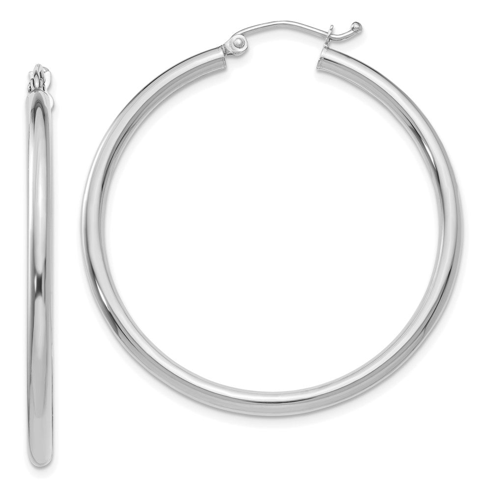 Leslie's 14k White Gold Polished 2.5mm Lightweight Tube Hoop EarringsLE2227W
