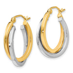 Load image into Gallery viewer, Leslie's 10K Two-tone Polished Hinged Hoop EarringsTA38