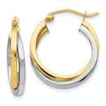 Load image into Gallery viewer, Leslie's 10K Two-tone Polished Hinged Hoop EarringsTA38