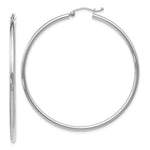 Load image into Gallery viewer, Leslie's 10K White Gold Polished Hinged Hoop EarringsTA41