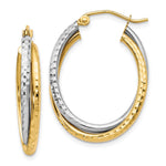 Load image into Gallery viewer, Leslie's 10K Two-tone Textured Hinged Hoop EarringsTA85