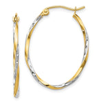 Load image into Gallery viewer, Leslie's 10K w/Rhodium Oval Hinged Hoop EarringsTA86