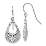 Load image into Gallery viewer, Leslie's 10K White Gold Textured Shepherd Hook Dangle EarringsTB37