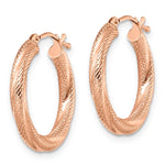 Load image into Gallery viewer, Leslie's 10K Rose Gold Textured Hinged Hoop EarringsTC23