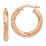 Load image into Gallery viewer, Leslie's 10K Rose Gold Textured Hinged Hoop EarringsTC23