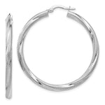 Load image into Gallery viewer, Leslie's 10K White Gold Twisted Hinged Hoop EarringsTC25