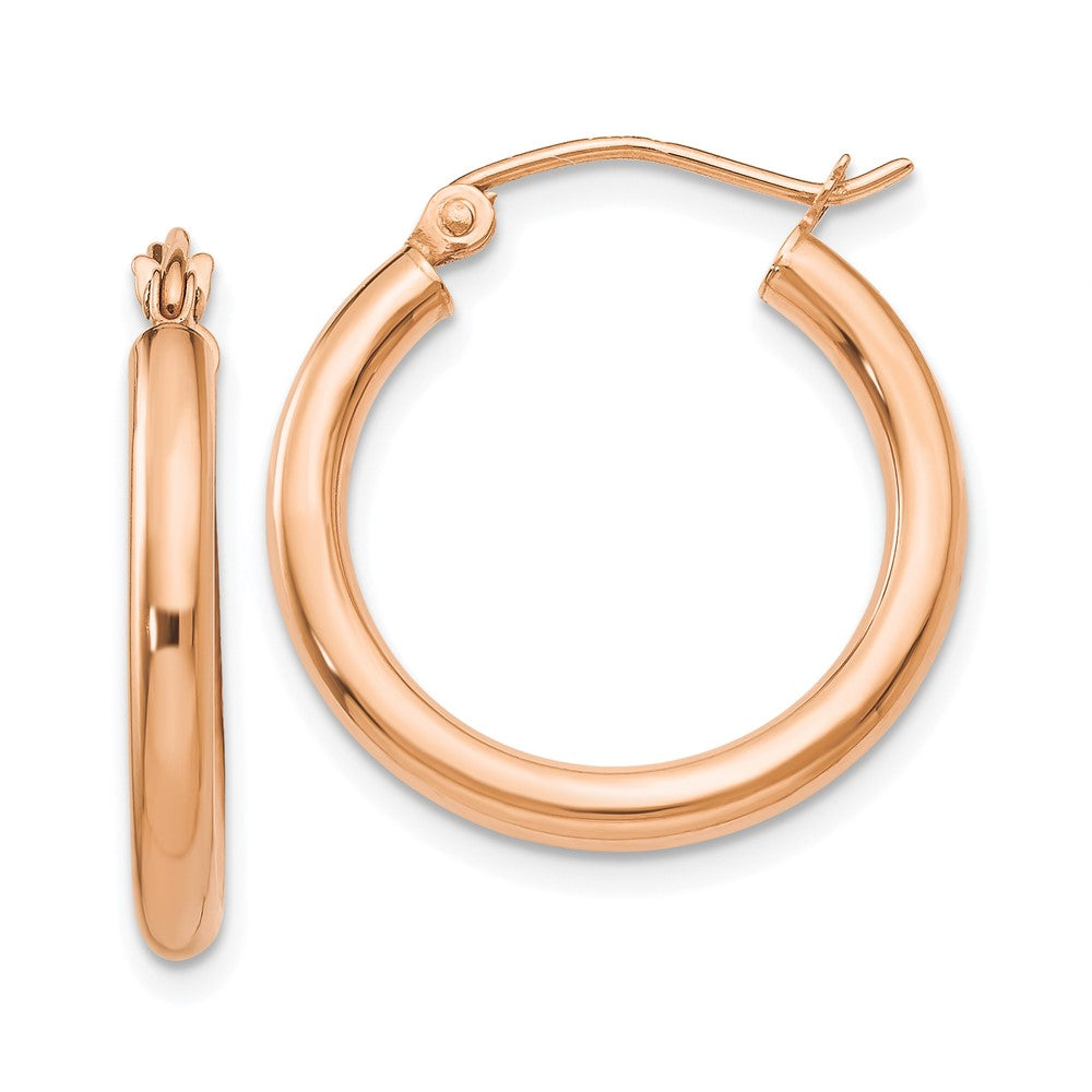 Leslie's 14k Rose Gold Polished 2.5mm Lightweight Tube Hoop EarringsLE2223R