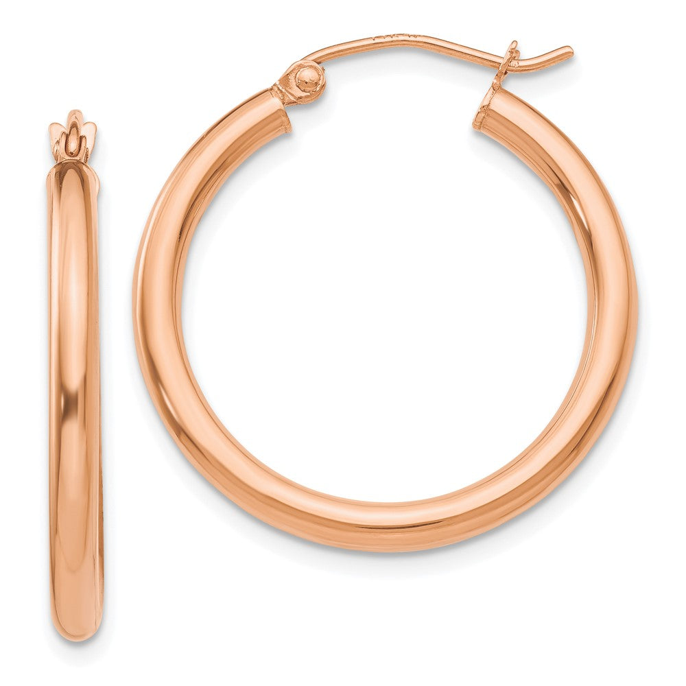Leslie's 14k Rose Gold Polished 2.5mm Lightweight Tube Hoop EarringsLE2224R