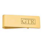 Load image into Gallery viewer, Gold Plated/SS Recessed Letters Polished Monogram Money ClipXNA605GP