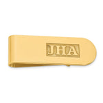 Load image into Gallery viewer, Gold Plated/SS Raised Letters Polished Monogram Money ClipXNA608GP