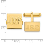 Load image into Gallery viewer, Gold Plated/SS Recessed Letters Square Monogram CufflinksXNA611GP