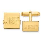 Load image into Gallery viewer, Gold Plated/SS Recessed Letters Square Monogram CufflinksXNA611GP
