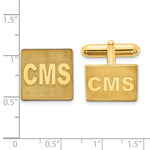 Load image into Gallery viewer, Gold Plated/SS Raised Letters Square Monogram CufflinksXNA612GP