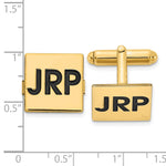 Load image into Gallery viewer, Gold Plated/SS Enameled Letters Square Monogram CufflinksXNA613GP