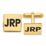 Load image into Gallery viewer, Gold Plated/SS Enameled Letters Square Monogram CufflinksXNA613GP