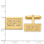 Load image into Gallery viewer, Gold Plated/SS Raised Letters Rectangle Monogram CufflinksXNA614GP
