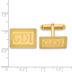 Load image into Gallery viewer, Gold Plated/SS Recessed Letters Rectangle Monogram CufflinksXNA615GP