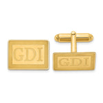 Load image into Gallery viewer, Gold Plated/SS Recessed Letters Rectangle Monogram CufflinksXNA615GP