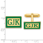 Load image into Gallery viewer, Gold Plated/SS Enameled Letters Rectangle Monogram CufflinksXNA616GP