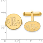Load image into Gallery viewer, Gold Plated/SS Recessed Letters Circle Monogram CufflinksXNA617GP