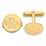 Load image into Gallery viewer, Gold Plated/SS Recessed Letters Circle Monogram CufflinksXNA617GP