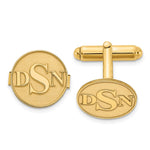 Load image into Gallery viewer, Gold Plated/SS Raised Letters Circle Monogram CufflinksXNA618GP
