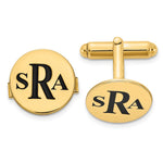 Load image into Gallery viewer, Gold Plated/SS Enameled Letters Circle Monogram CufflinksXNA619GP