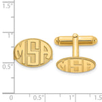 Load image into Gallery viewer, Gold Plated/SS Raised Letters Oval Monogram CufflinksXNA620GP