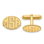 Load image into Gallery viewer, Gold Plated/SS Raised Letters Oval Monogram CufflinksXNA620GP