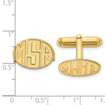 Load image into Gallery viewer, Gold Plated/SS Recessed Letters Oval Monogram CufflinksXNA621GP