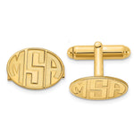 Load image into Gallery viewer, Gold Plated/SS Recessed Letters Oval Monogram CufflinksXNA621GP