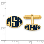 Load image into Gallery viewer, Gold Plated/SS Enameled Letters Oval Monogram CufflinksXNA622GP