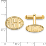 Load image into Gallery viewer, Gold Plated/SS Recessed Letters Oval Border Monogram CufflinksXNA624GP