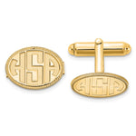 Load image into Gallery viewer, Gold Plated/SS Recessed Letters Oval Border Monogram CufflinksXNA624GP