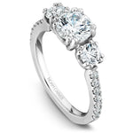 Load image into Gallery viewer, 14K White Gold Noam Carver Engagment ring 16 Round Diamonds. Center Stone not included.
