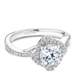 Load image into Gallery viewer, 14K White Gold Noam Carver Engagment ring 50 Round Diamonds. Center Stone not included.