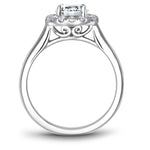 Load image into Gallery viewer, 14K White Gold Noam Carver Engagment ring 14 Round Diamonds. Center Stone not included.