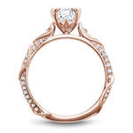 Load image into Gallery viewer, 14K Rose Gold Noam Carver Engagment ring with 76 Round Dimamonds. Center Stone not included.