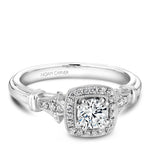 Load image into Gallery viewer, 14K White Gold Noam Carver Engagment ring with 26 Round Diamonds. Center Stone not included.