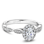 Load image into Gallery viewer, 14K White Gold Noam Carver Engagment ring with 38 Round Dimamonds. Center Stone not included.