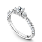 Load image into Gallery viewer, 14K White Gold Noam Carver Engagment ring with 38 Round Dimamonds. Center Stone not included.