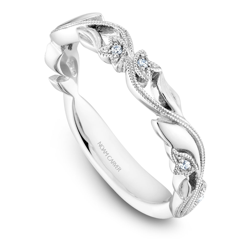 14K Noam Carver Stackable in White Gold with  6 Round Diamonds