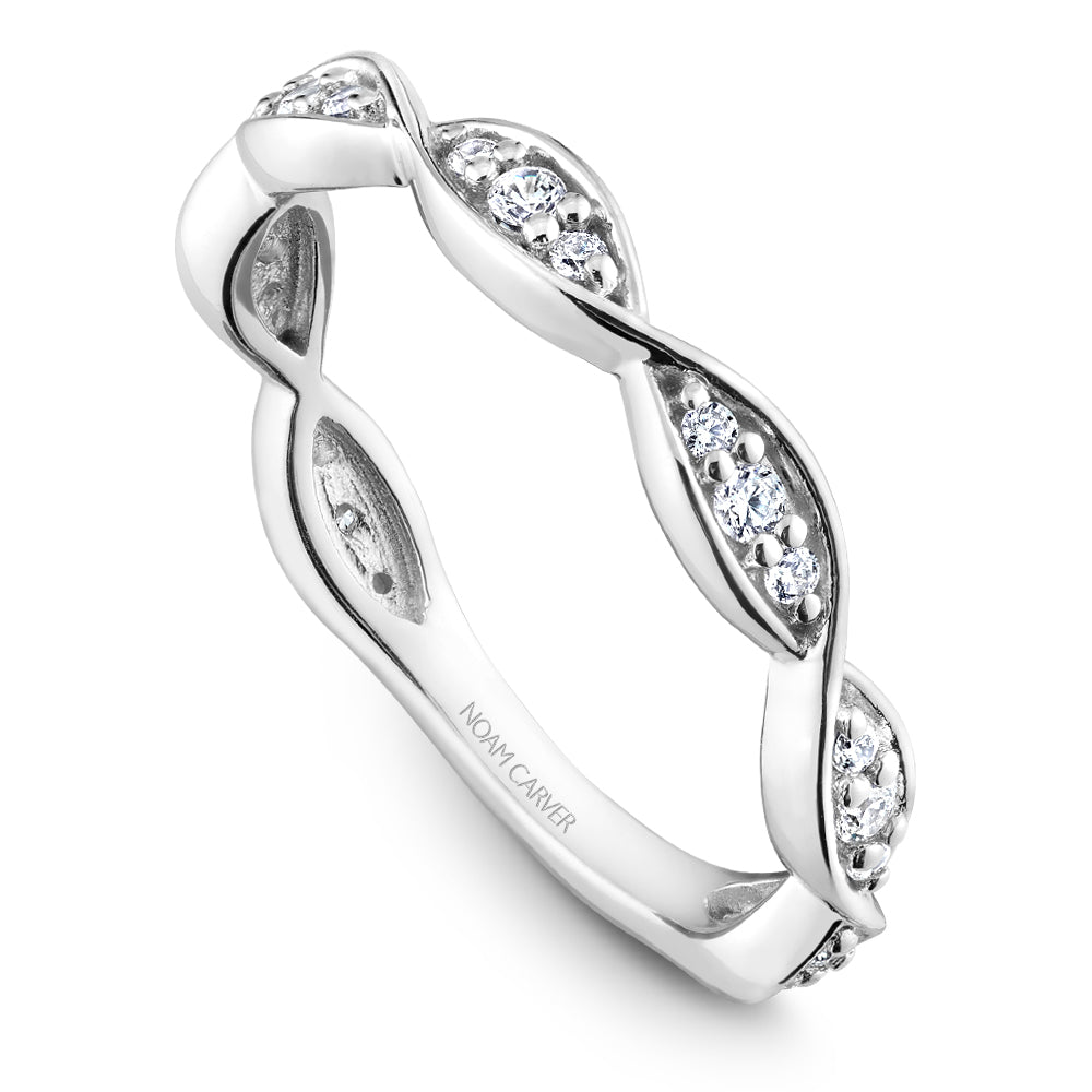 14K Noam Carver Stackable in White Gold with  21 Round Diamonds