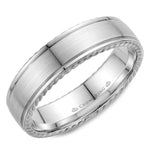 Load image into Gallery viewer, 14K White Gold 6mm wide CrownRing wedding band